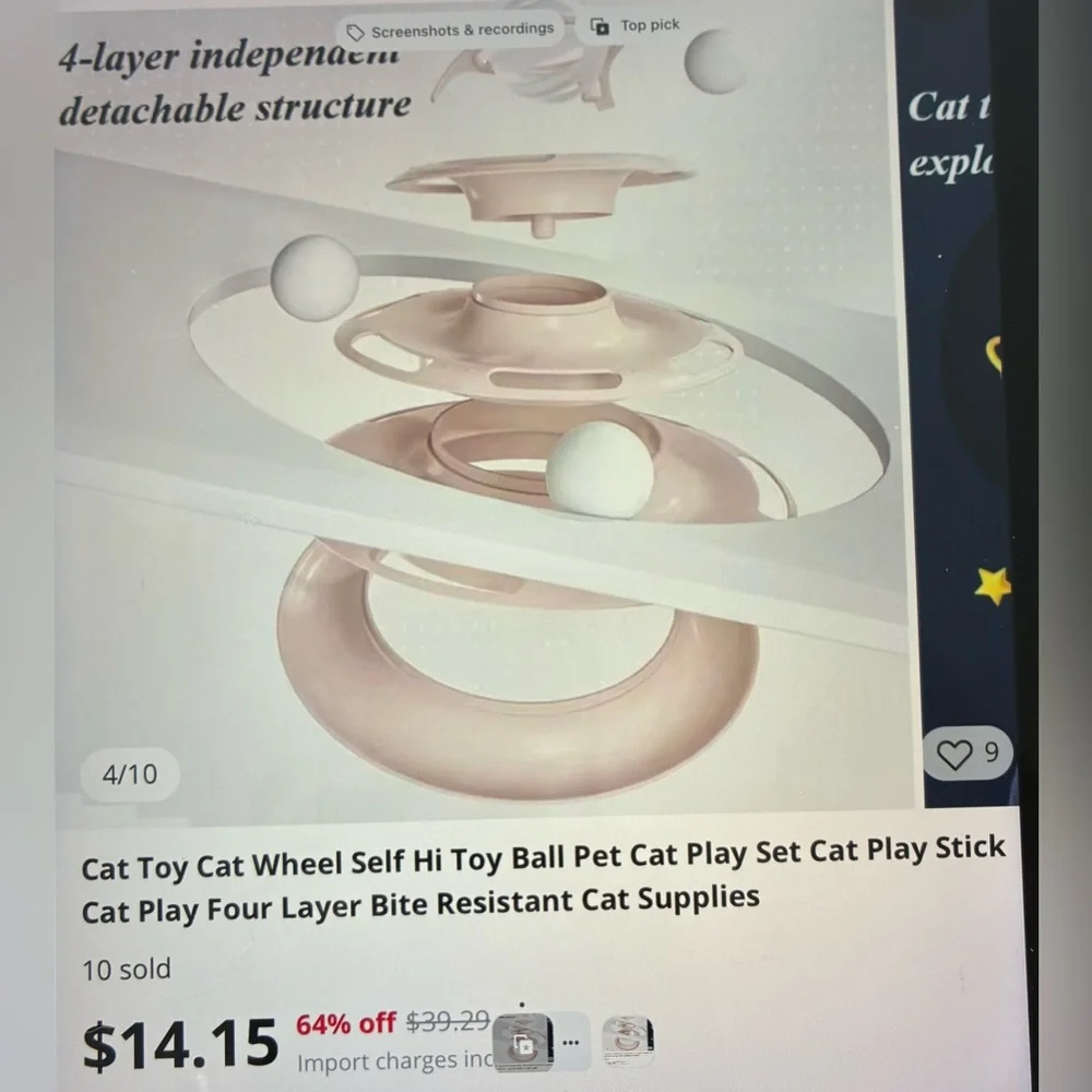 🐾🐾 4 Levels Bean Pink Interactive Pet Toy